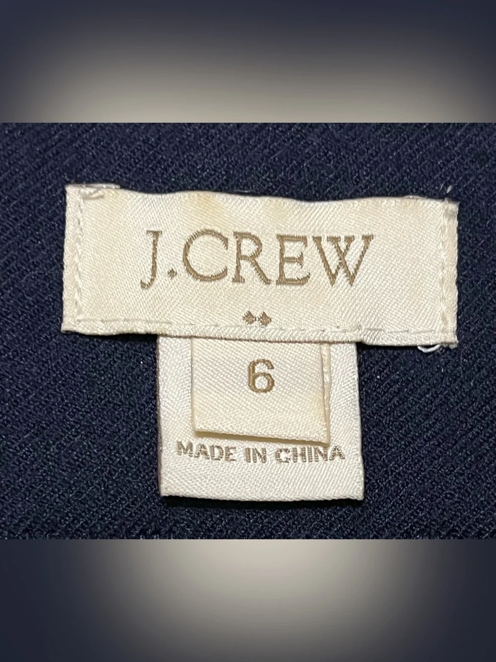 VINTAGE J. Crew Navy Blue Wool Blend Blazer Gold Antique Buttons Size 6 Lined